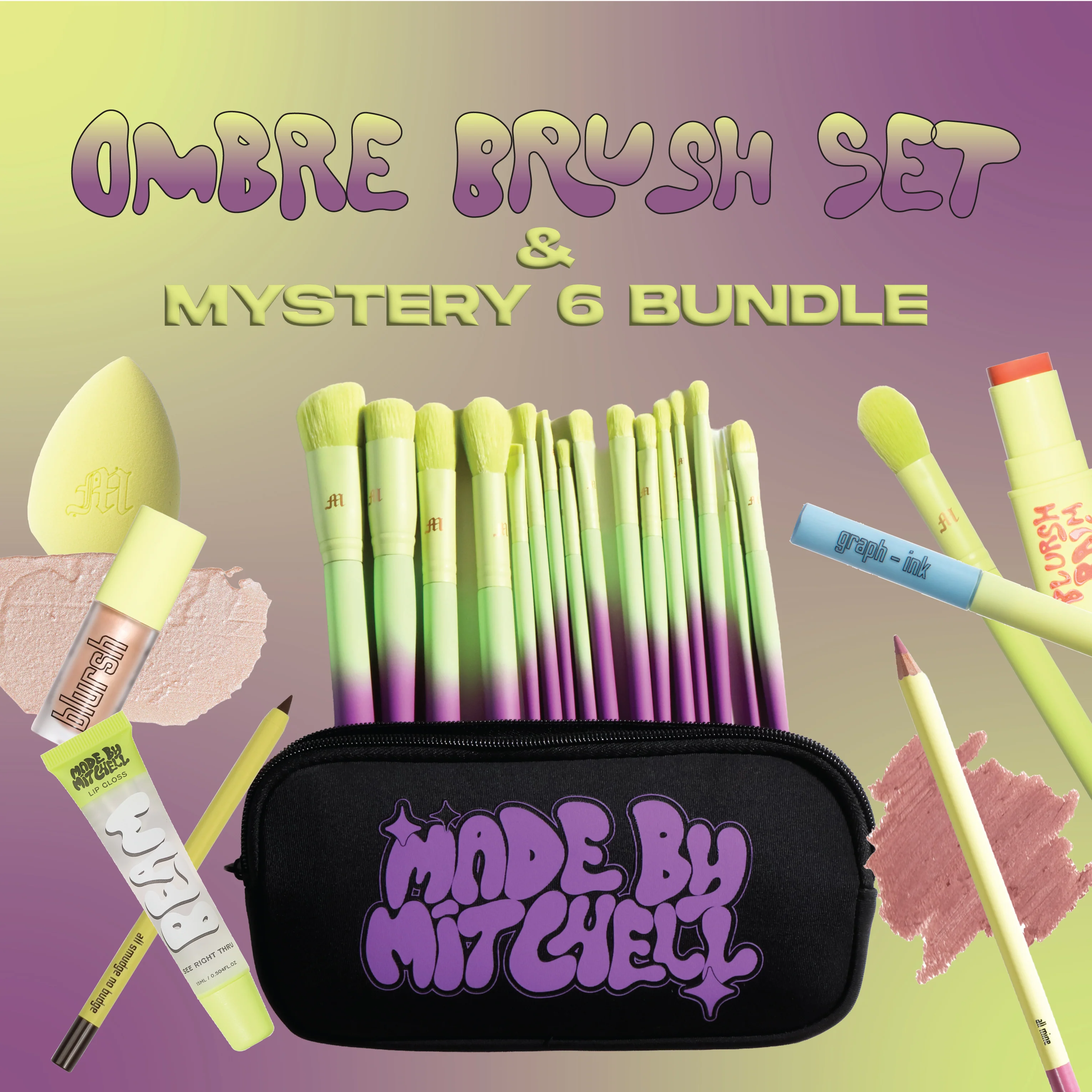 16 Piece Ombre Brush Set + 6 Piece Mystery - Image 4